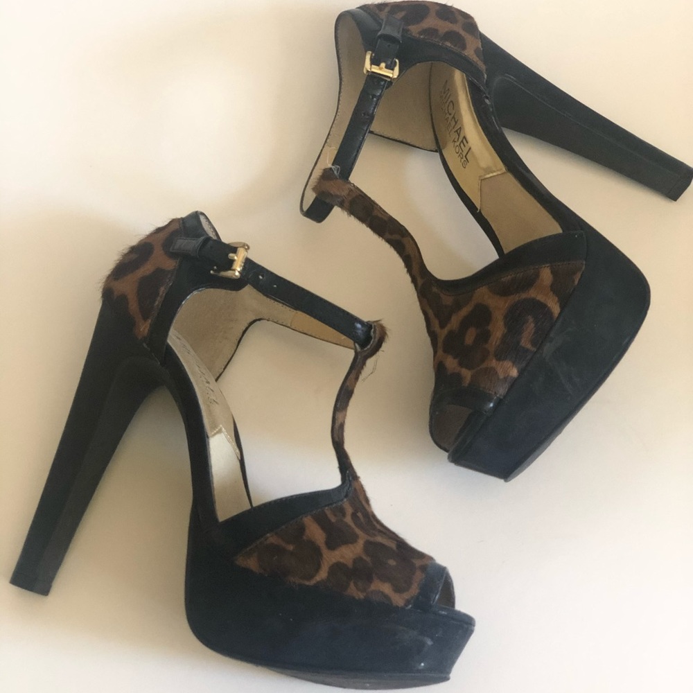 Michael Kors T-Strap Calf Hair Heels